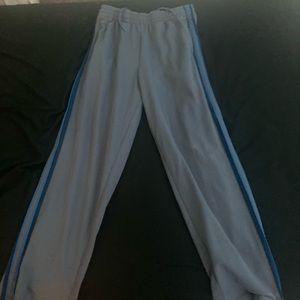 Blue striped grey sweatpants